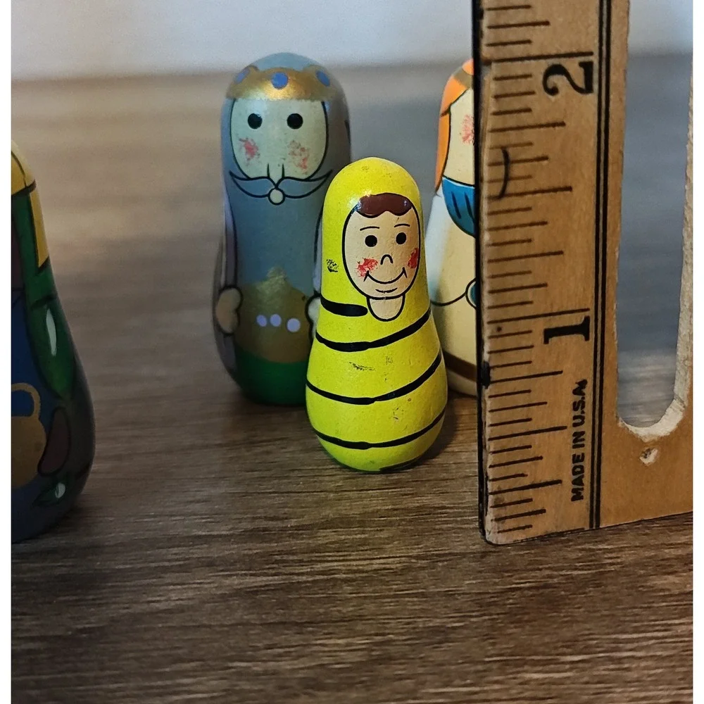 Oriental Trading Co Nesting Nativity Scene 11pc Multicolor Wood Folk Art Painted